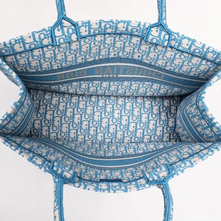Cheap Canvas Blue Tote Dior Motif Oblique Book Light 0413 Hot Sale